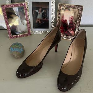 Brown Simple 85 Leather Pumps